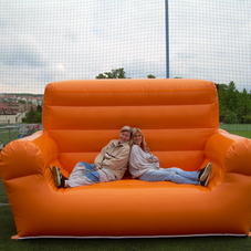 Inflatable sofa orange