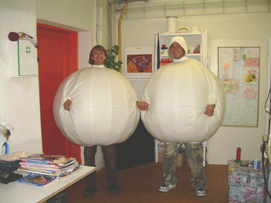 Inflatable costumes snowballs