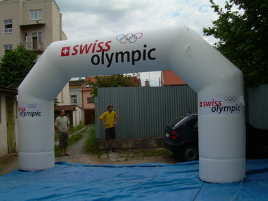 Inflatable arch Swiss Olympic