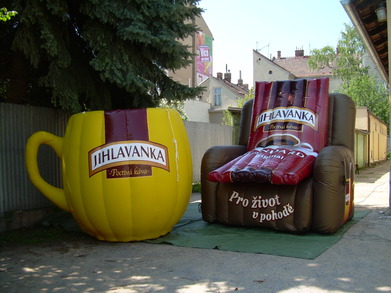 Inflatable chair and cup Jihlavanka